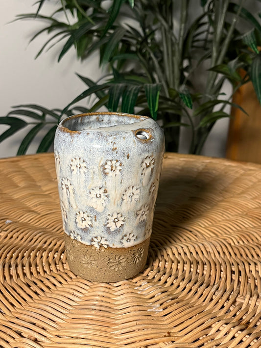 Hand-carved Daisy Travel Tumbler
