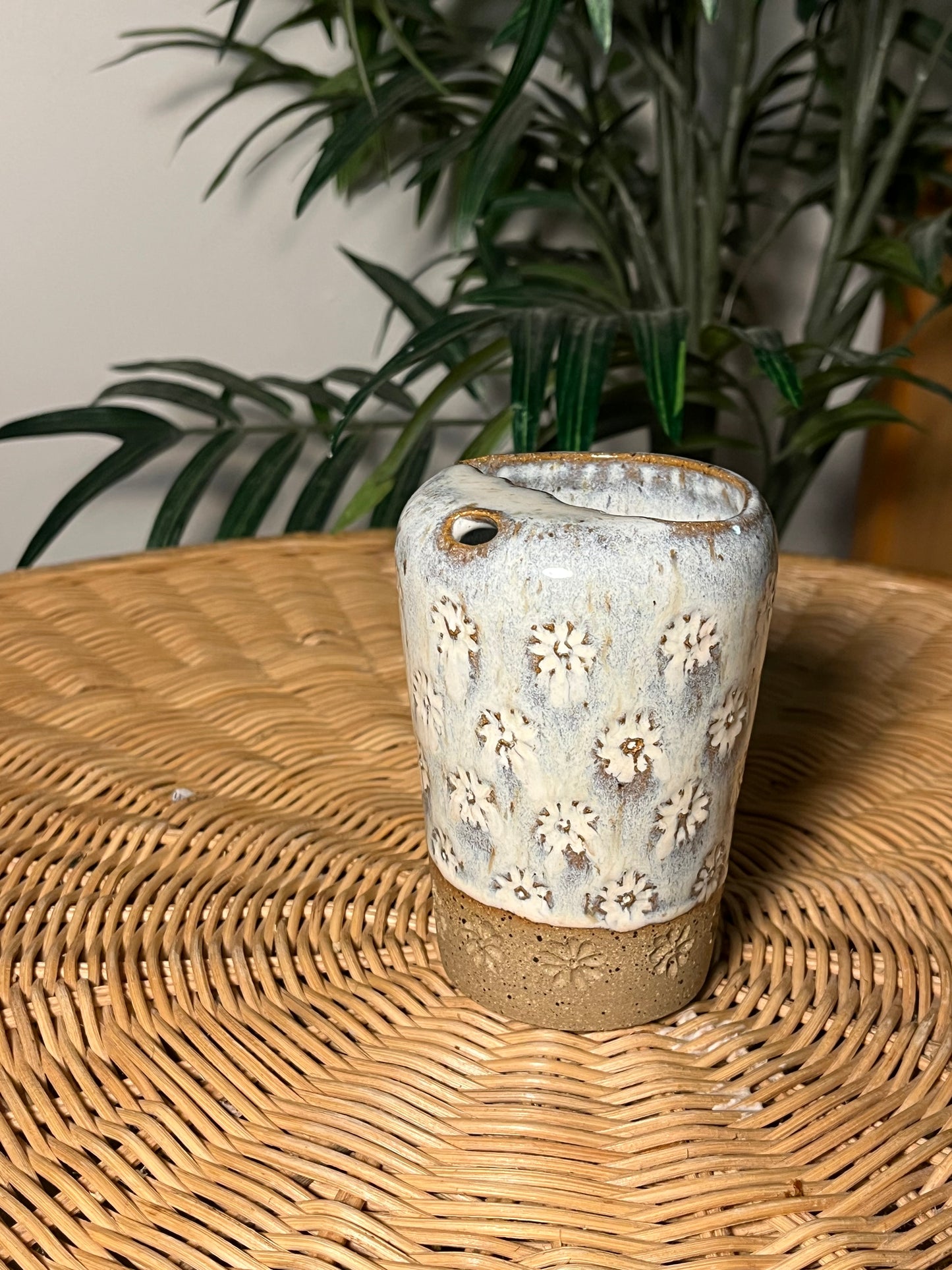Hand-carved Daisy Travel Tumbler