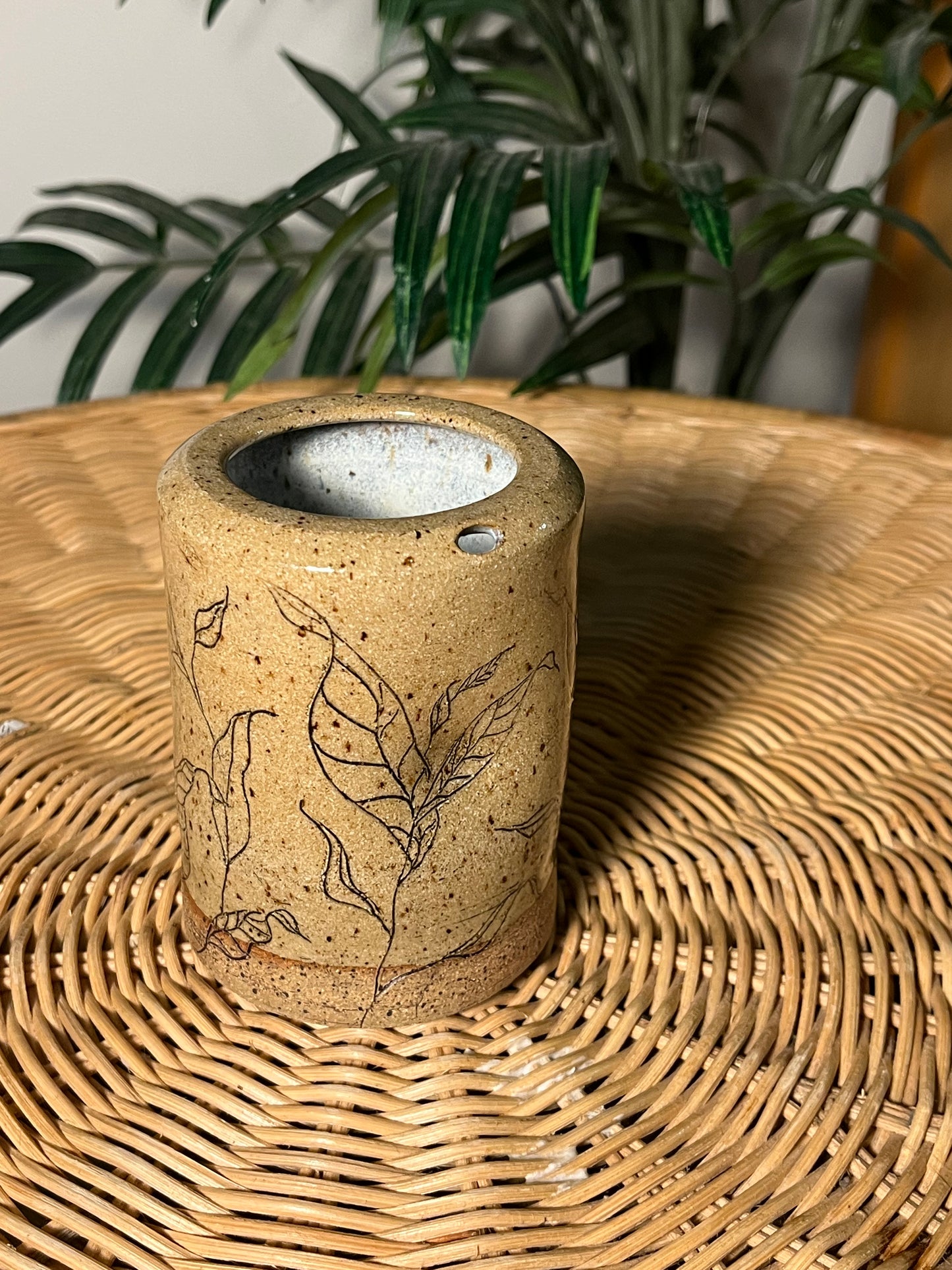 Hand-carved Leaf Travel Tumbler